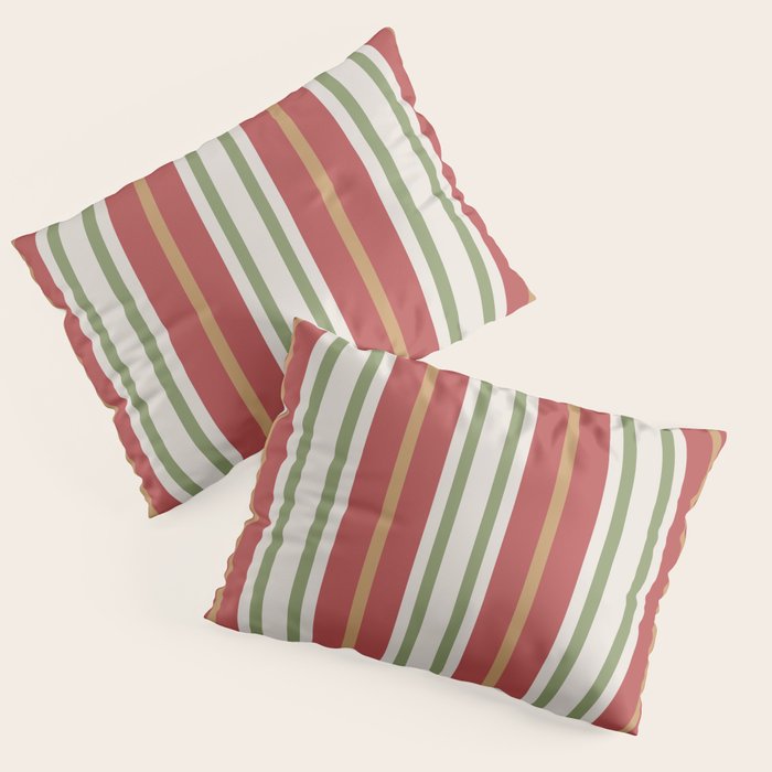 Retro Striped Color Harmony Pillow Sham Gallery Image 3