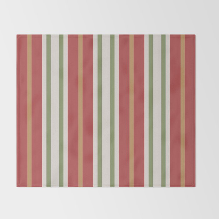 Retro Striped Color Harmony Throw Blanket Gallery Image 2