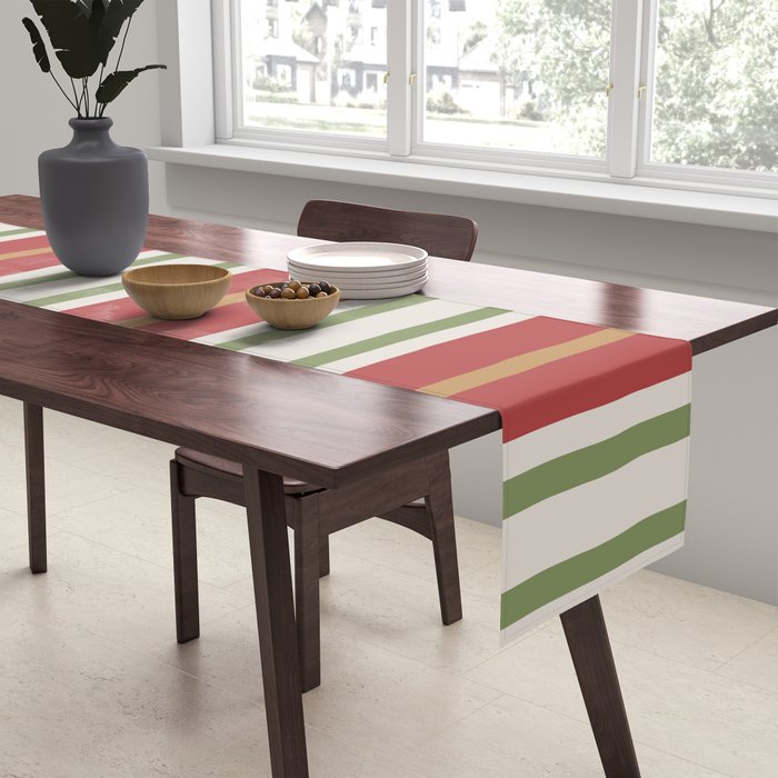 Retro Striped Color Harmony Table Runner Gallery Image 2