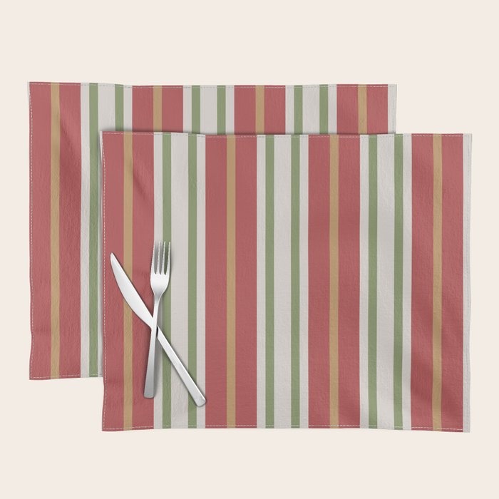 Retro Striped Color Harmony Placemat Gallery Image 1