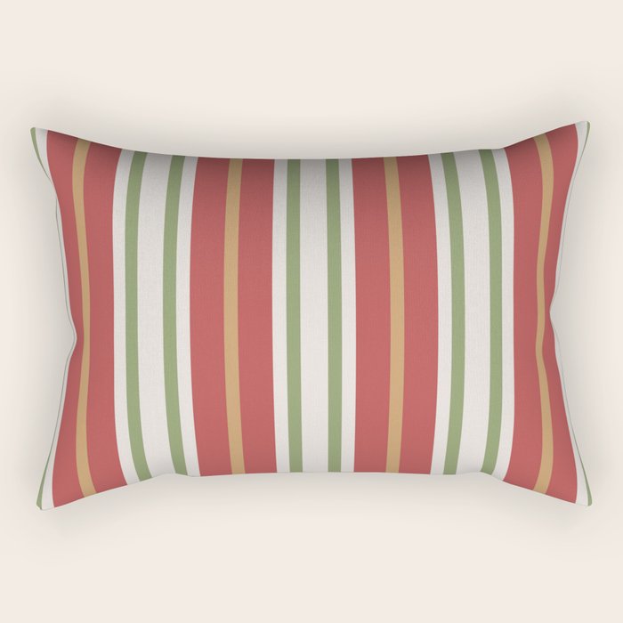 Retro Striped Color Harmony Rectangular Pillow Gallery Image 1
