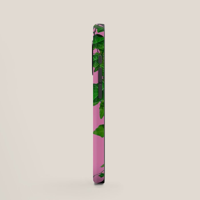 GREEN IVY HANGING LEAVES & VINES ON PINK iPhone Case Gallery Image 2