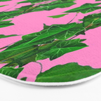 GREEN IVY HANGING LEAVES & VINES ON PINK Bath Mat Gallery Image 3