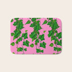 GREEN IVY HANGING LEAVES & VINES ON PINK Bath Mat Gallery Image 1
