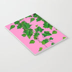 GREEN IVY HANGING LEAVES & VINES ON PINK Notebook Gallery Image 3