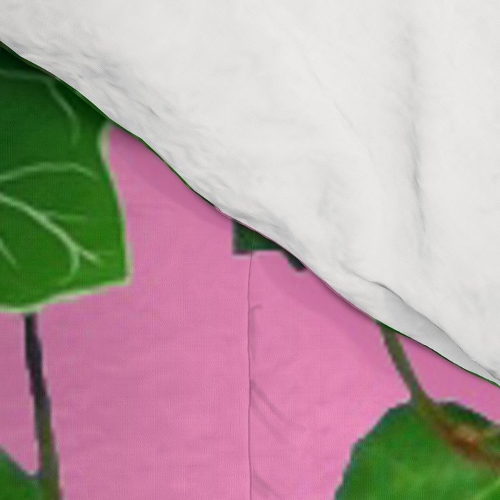 GREEN IVY HANGING LEAVES & VINES ON PINK Comforter Gallery Image 4