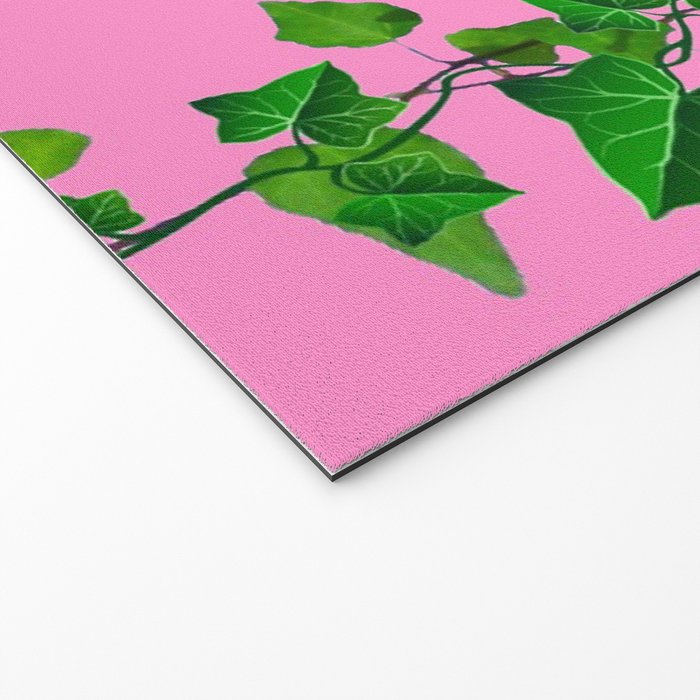 GREEN IVY HANGING LEAVES & VINES ON PINK Welcome Mat Gallery Image 2