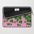 GREEN IVY HANGING LEAVES & VINES ON PINK Laptop Sleeve Gallery Image 2