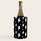 Lightning Bolt Pattern (white/black) Wine Chiller Gallery Image 2