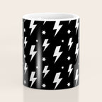 Lightning Bolt Pattern (white/black) Coffee Mug Gallery Image 4