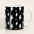 Lightning Bolt Pattern (white/black) Coffee Mug Gallery Image 1