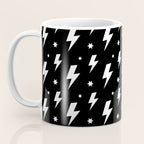 Lightning Bolt Pattern (white/black) Coffee Mug Gallery Image 3