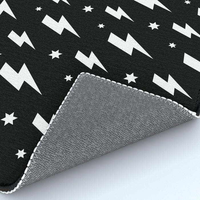 Lightning Bolt Pattern (white/black) Rug Gallery Image 4