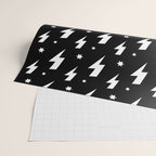 Lightning Bolt Pattern (white/black) Wrapping Paper Gallery Image 2