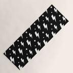 Lightning Bolt Pattern (white/black) Yoga Mat Gallery Image 1