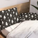 Lightning Bolt Pattern (white/black) Pillow Sham Gallery Image 2