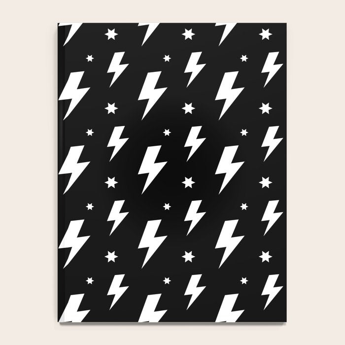 Lightning Bolt Pattern (white/black) Notebook Gallery Image 4