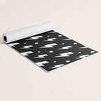 Lightning Bolt Pattern (white/black) Yoga Mat Gallery Image 2