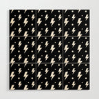 Lightning Bolt Pattern (white/black) Wood Wall Art Gallery Image 1
