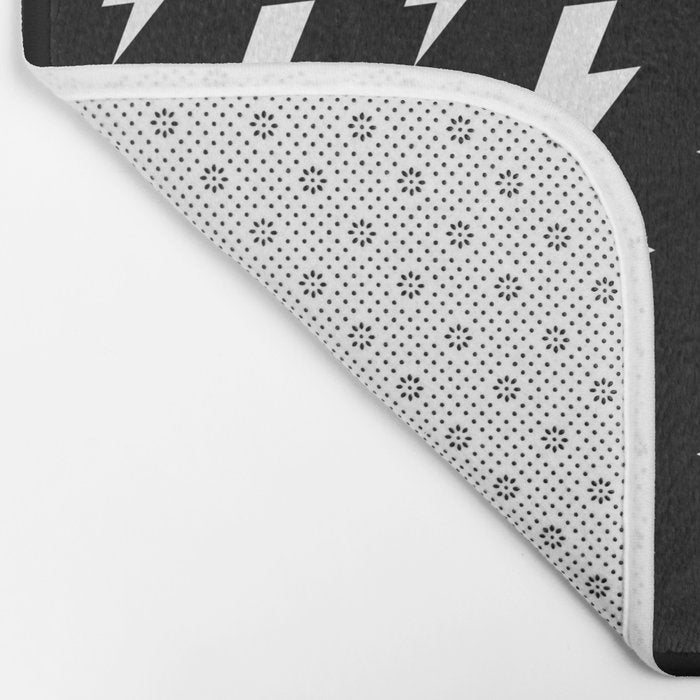 Lightning Bolt Pattern (white/black) Bath Mat Gallery Image 2