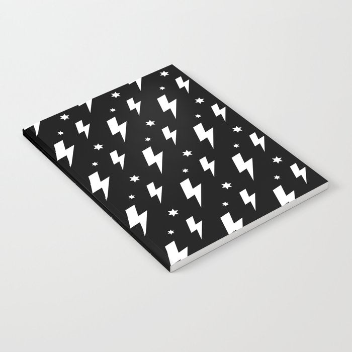 Lightning Bolt Pattern (white/black) Notebook Gallery Image 1
