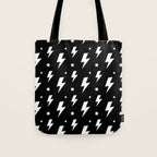 Lightning Bolt Pattern (white/black) Tote Bag Gallery Image 1
