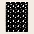 Lightning Bolt Pattern (white/black) Poster Gallery Image 4