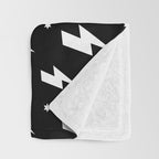 Lightning Bolt Pattern (white/black) Throw Blanket Gallery Image 3