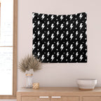 Lightning Bolt Pattern (white/black) Wall Tapestry Gallery Image 2
