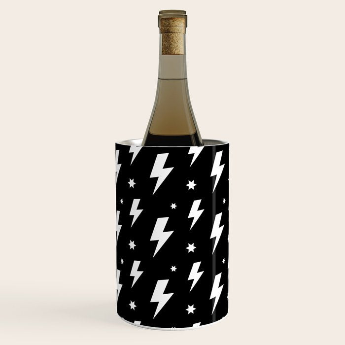 Lightning Bolt Pattern (white/black) Wine Chiller Gallery Image 3