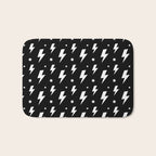 Lightning Bolt Pattern (white/black) Bath Mat Gallery Image 1