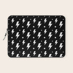 Lightning Bolt Pattern (white/black) Laptop Sleeve Gallery Image 1