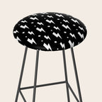 Lightning Bolt Pattern (white/black) Stool Gallery Image 2