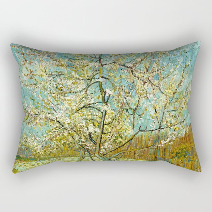 Vincent van Gogh "The pink peach tree" Rectangular Pillow Gallery Image 1
