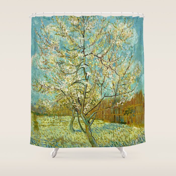 Vincent van Gogh "The pink peach tree" Shower Curtain Gallery Image 1
