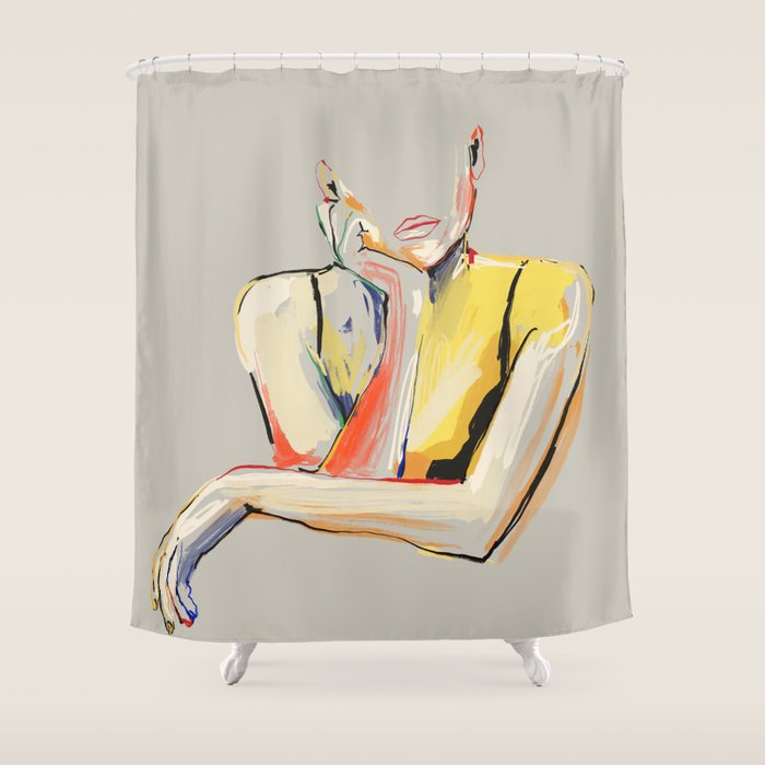 Minimal Abstract Woman 3 Shower Curtain Gallery Image 1