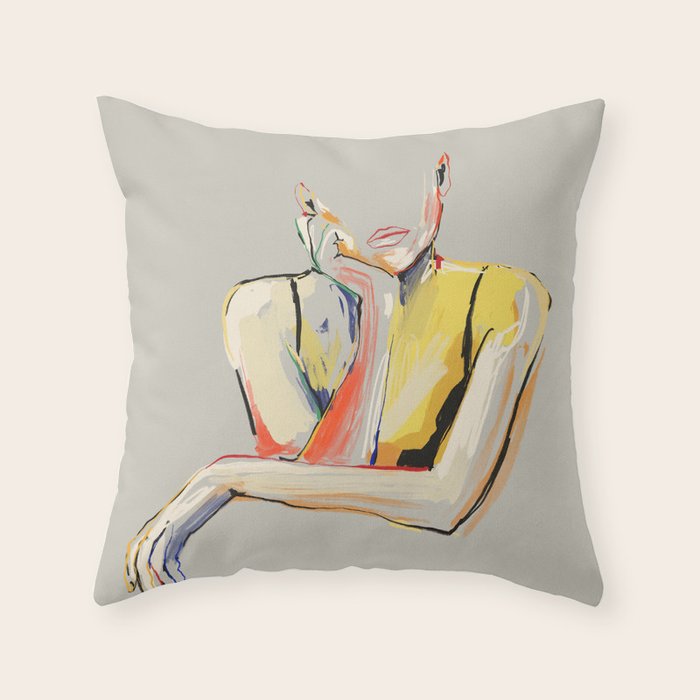 Minimal Abstract Woman 3 Throw Pillow Gallery Image 6