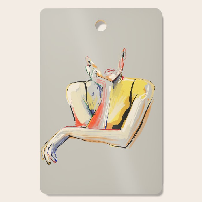 Minimal Abstract Woman 3 Cutting Board Gallery Image 1