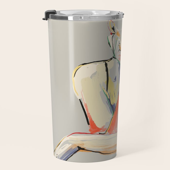 Minimal Abstract Woman 3 Travel Mug Gallery Image 3