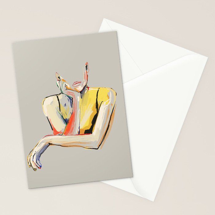 Minimal Abstract Woman 3 Stationery Card Gallery Image 2