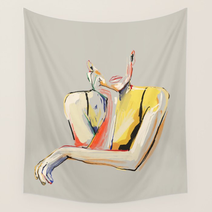 Minimal Abstract Woman 3 Wall Tapestry Gallery Image 1