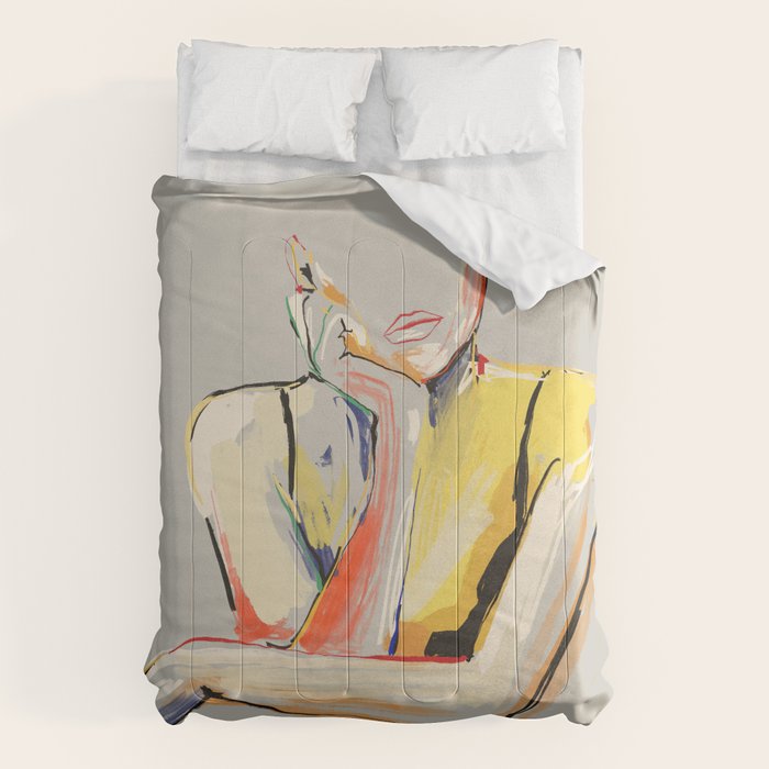 Minimal Abstract Woman 3 Comforter Gallery Image 1