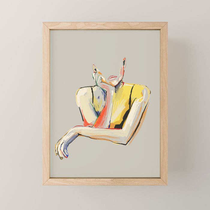 Minimal Abstract Woman 3 Mini Art Print Gallery Image 1