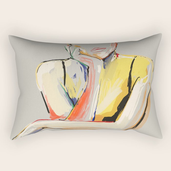 Minimal Abstract Woman 3 Rectangular Pillow Gallery Image 1