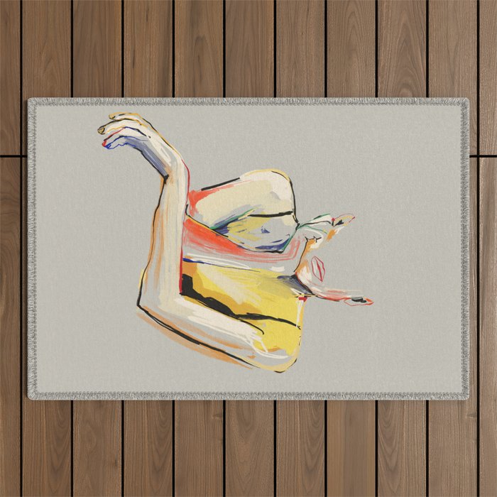Minimal Abstract Woman 3 Outdoor Rug Gallery Image 1