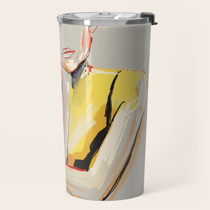 Minimal Abstract Woman 3 Travel Mug Gallery Image 2