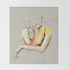 Minimal Abstract Woman 3 Throw Blanket Gallery Image 2