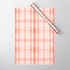Shibori Stripe - Coral Blush Wrapping Paper Gallery Image 1