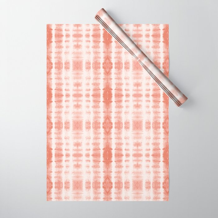 Shibori Stripe - Coral Blush Wrapping Paper Gallery Image 1