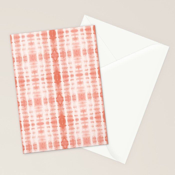 Shibori Stripe - Coral Blush Stationery Card Gallery Image 2